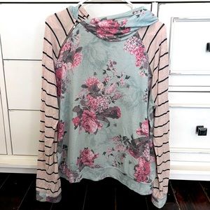 Light weight floral hoodie